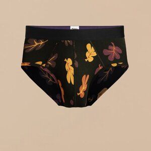 NWOT MeUndies Men's UltraModal Core Brief Fall Leaves in Black Orange & Purple M